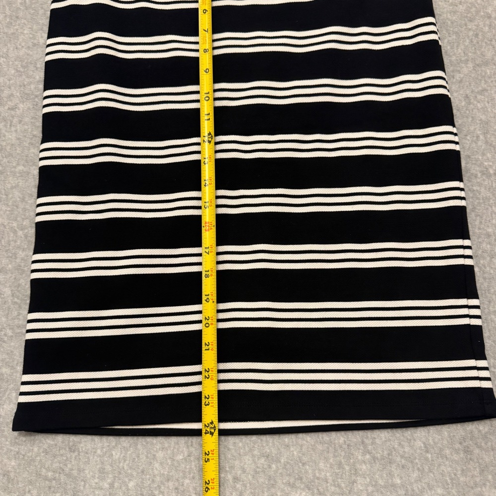Adrianna Papell Black White Striped Pencil Skirt M Lined Office Work Business - Picture 2 of 8